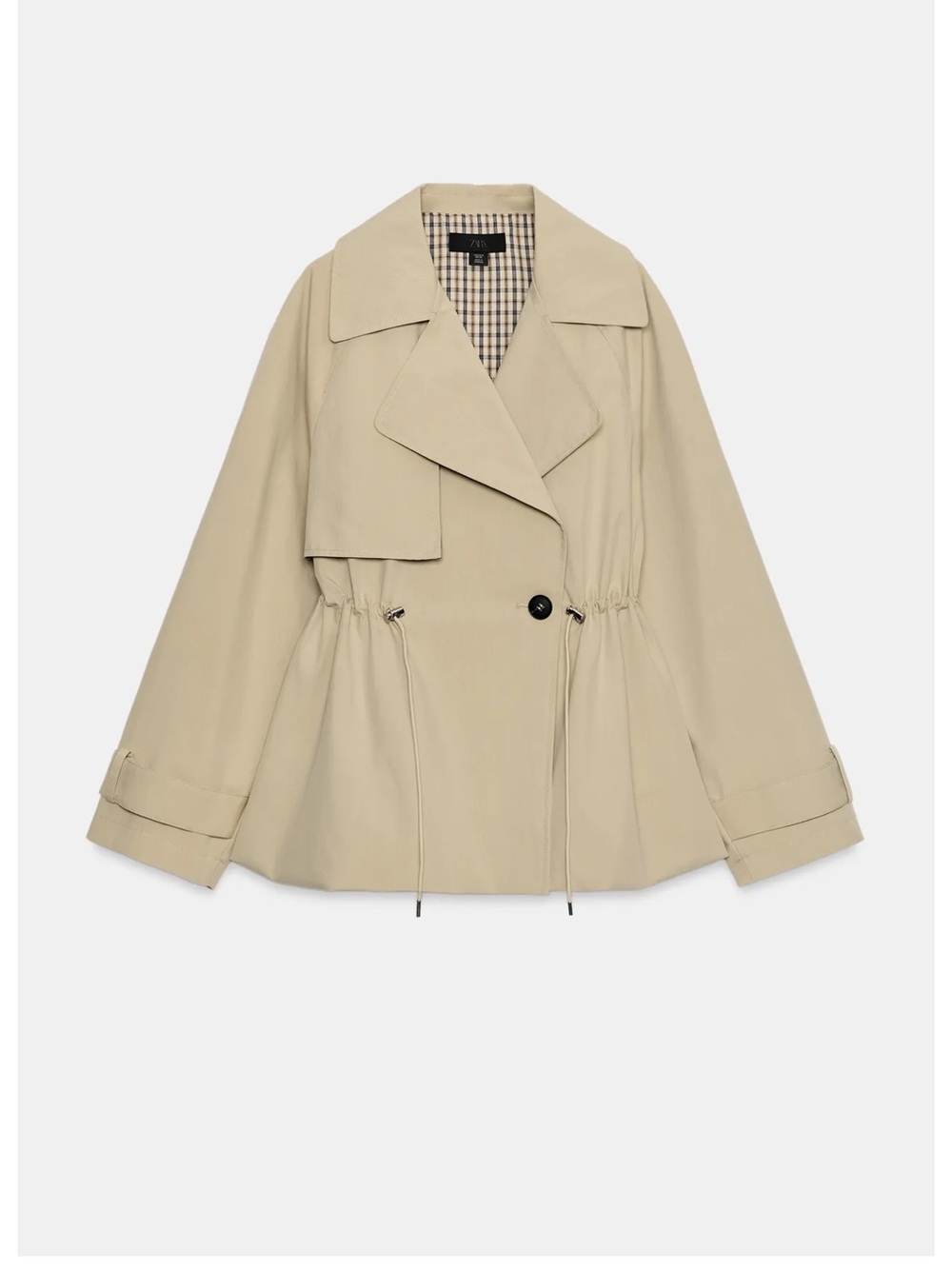 Zara DOUBLE-BREASTED DRAWSTRING TRENCH JACKET